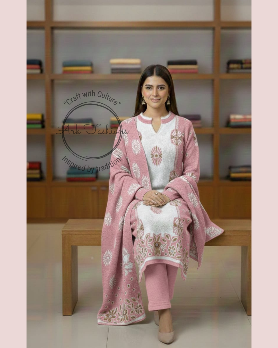 3 pc. Woolen Printed Kurti Set