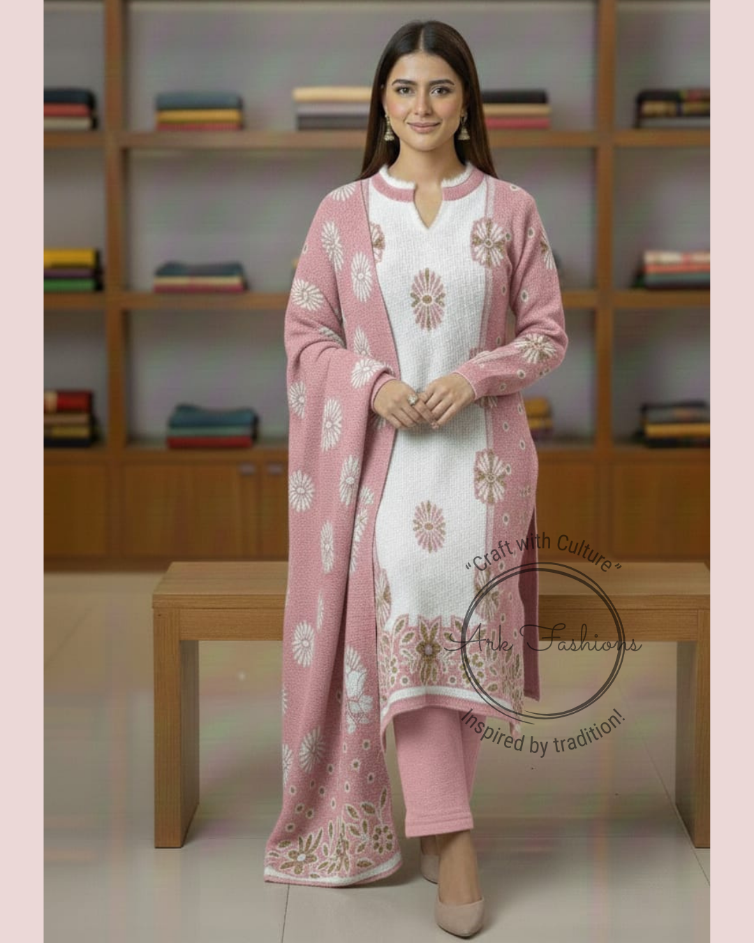 3 pc. Woolen Printed Kurti Set