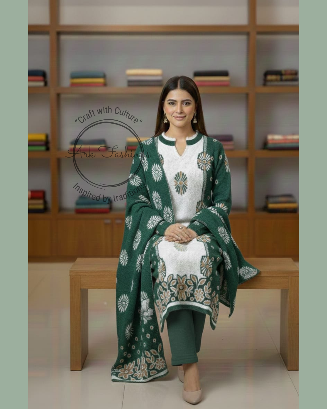 3 pc. Woolen Printed Kurti Set