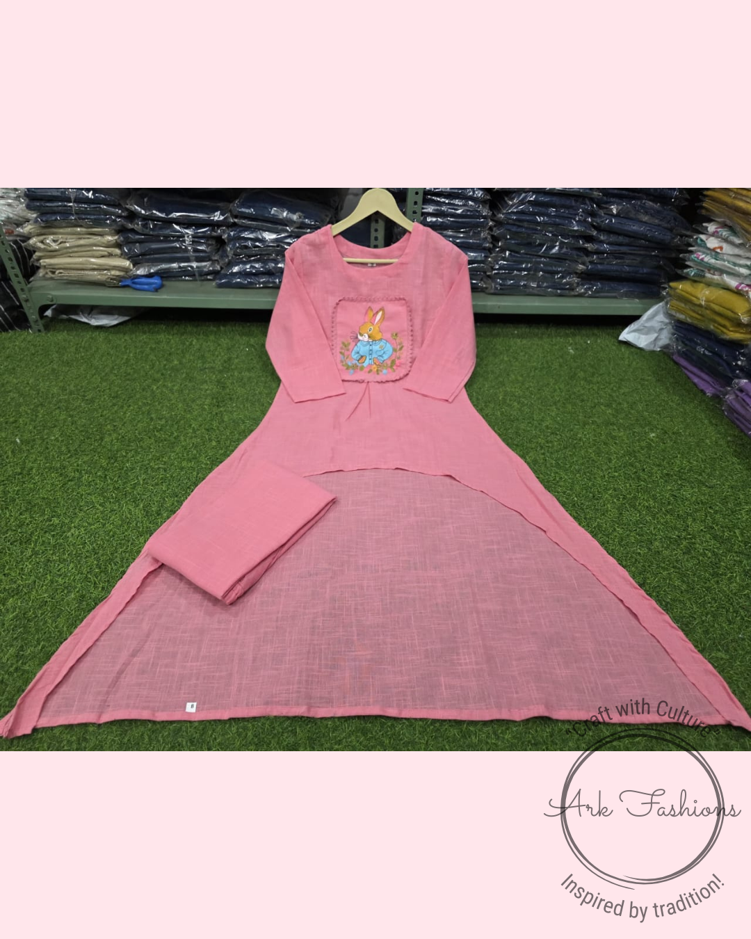 Cotton Slub Embroided Kurti