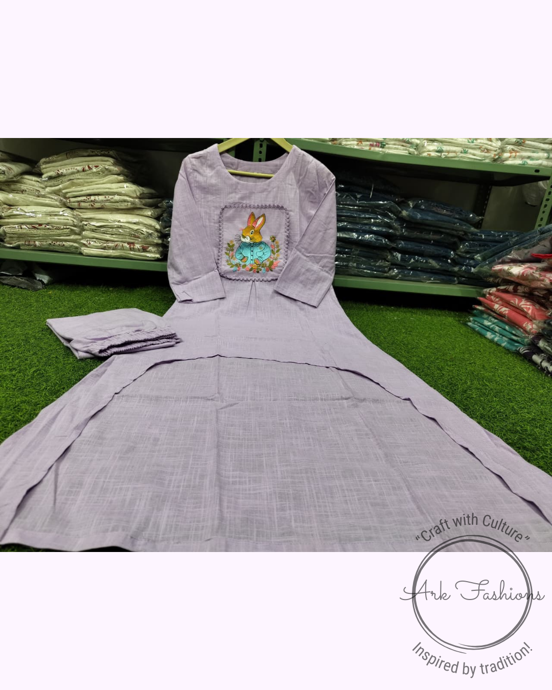 Cotton Slub Embroided Kurti