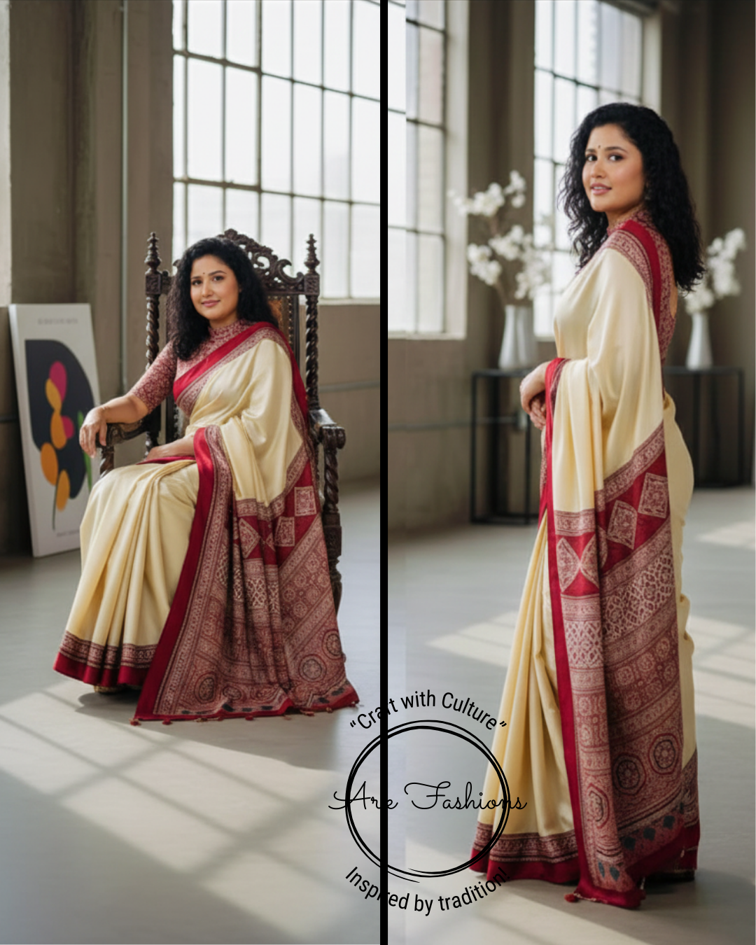 Classic Woven Border Silk Blend Saree